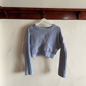 XS Pale Blue Cropped Sweater - Thrifted Urban Outfitters